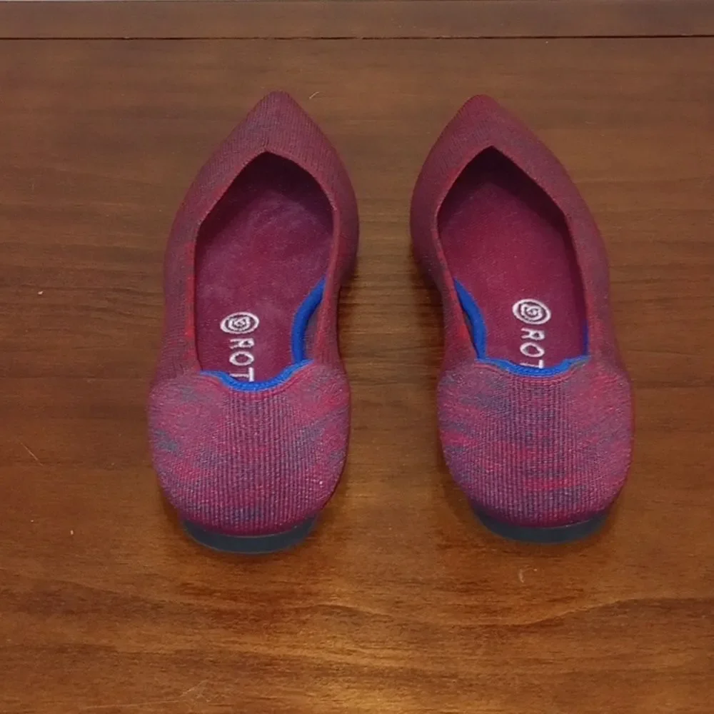 Rothy’s The Point Crimson Heather Red Blue Flats Shoes - EU 41/ US 9.5 - RETIRED